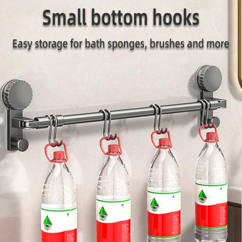 Adjustable Suction Cup Towel Rack for Corner & Right Angle Spaces, No Drilling Bathroom Towel Bar with Vacuum Suction, Rustproof Stainless Steel (One Adjustable Rod（11.8-23.6inches)） - size: One adjustable rod（11.8-23.6inches)）