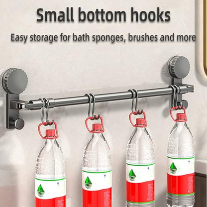 Adjustable Suction Cup Towel Rack for Corner & Right Angle Spaces, No Drilling Bathroom Towel Bar with Vacuum Suction, Rustproof Stainless Steel (One Adjustable Rod（11.8-23.6inches)） - size: One adjustable rod（11.8-23.6inches)）