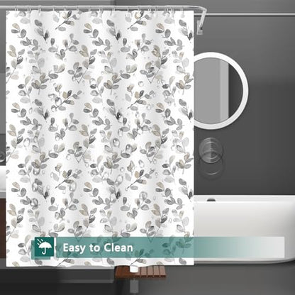 Shower Curtain Liner, 5G Shower Liners with 12 Rustproof Metal Grommets and Weighted Magnets, Waterproof Duty Shower Curtains for Shower Bathroom 72 x 72 - color: Sensitive Plant