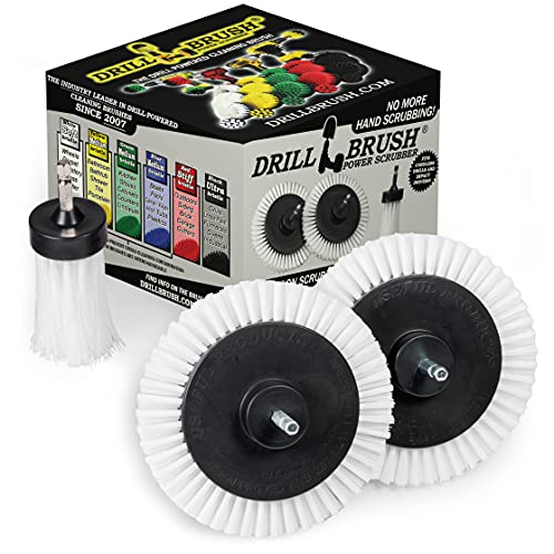 3 Pack Drill Brush Power Scrubber Cleaning Brush - Car Detailing Kit | Soft White Drill Brush Set - Cleaning Drill Brush Set for crevices and Hard to get to Areas - Power Scrubbing Brush for Drill - color: White