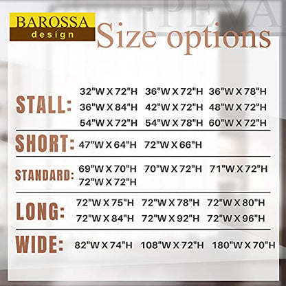 Barossa Design 54x78 Inch Stall Shower Curtain/Liner Heavy Duty, Clear | 8G Thick PEVA, 3 Magnets at Bottom, 10 Rustproof Grommets, Waterproof, PVC Free, 54x78 Inches for Bathroom Stall - color: 1a. Clear, size: 54"W x 78"L (Pack of 1)