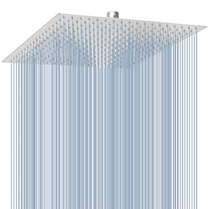 Voolan Oversize Rain Shower Head - High Flow Square Rainfall Showerhead - Waterfall Full Body Coverage - Universal Ceiling or Wall Mount (16 Inch, Brushed Nickel) - color: Brushed Nickel, size: 16 Inch