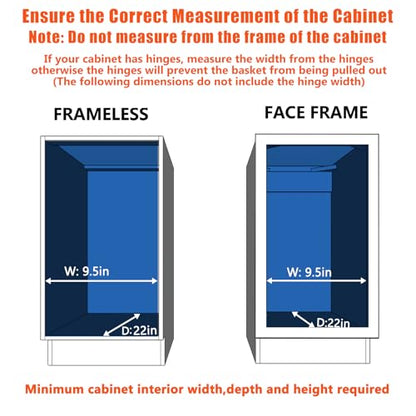 ROOMTEC Pull Out Cabinet Organizer, Single Tier, Black, Kitchen, 9" W x 21" D x 3.5" H, Heavy Duty Slide Out Shelves - color: 1 Tier, size: 9"W x 21½"D