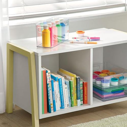 iDesign Plastic Stackable Pantry Bin, Set of 2, Clear | Storage Bin with Handles, For Cabinets or Fridge - style: Pack of 2