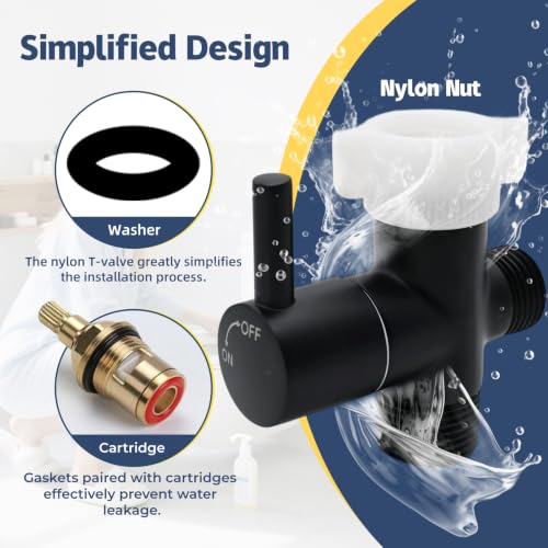 Vayzluiy Handheld Toilet Bidet Sprayer for Toilet-Adjustable Water Pressure Control with Bidet Hose for Feminine Wash, Stainless Steel Brushed Nickel Cloth Diaper for Baby Wash (Matte Black, 1) - style: Matte Black