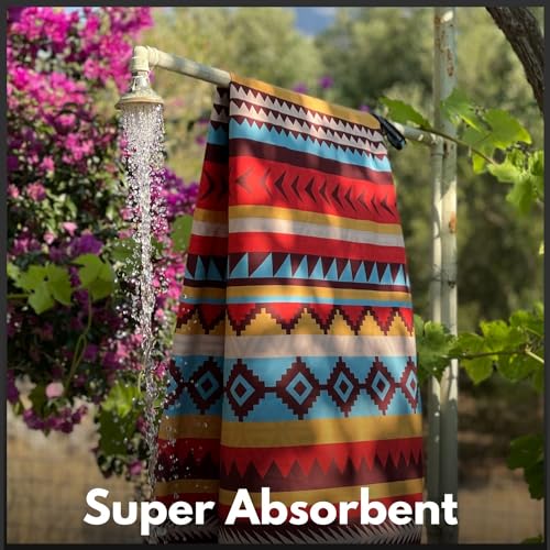 Microfiber Beach Towel - Quick Dry, Sand Free and Oversized 71x35 | Super absorbent, lightweight, swimming, gym, extra large, pool, cruise, camping, yoga, travel, compact, carry bag, vacation - color: Cancun