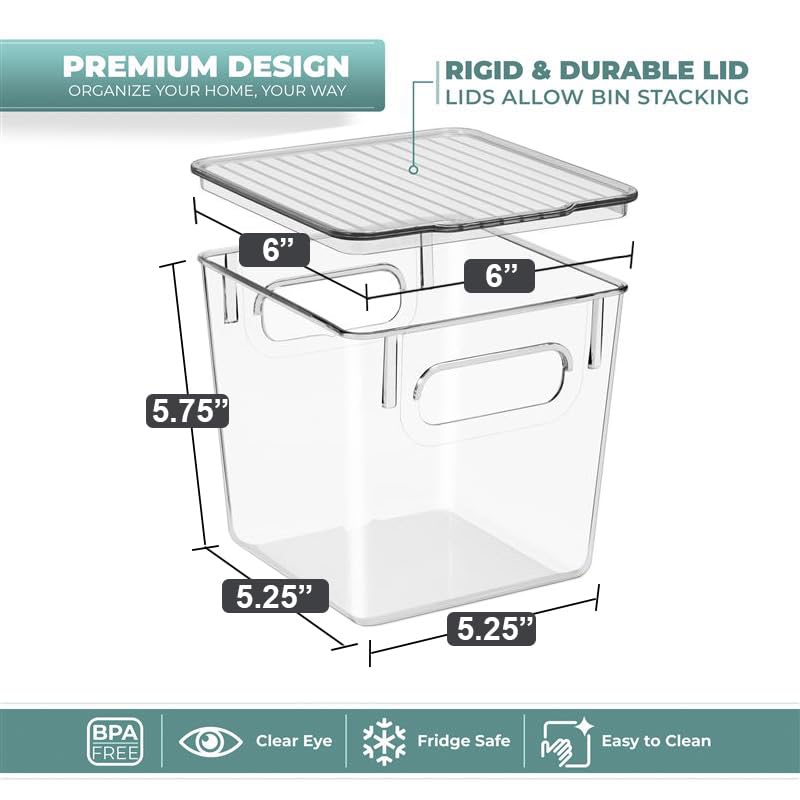 Sorbus Small Clear Plastic Storage Bins With Lids - Stackable Organizer For Toys, Clothes, Medicine, Makeup, Closet, Art Supplies, Bathroom, Shoes (4 Pack) - size: Small, style: 4 Pack