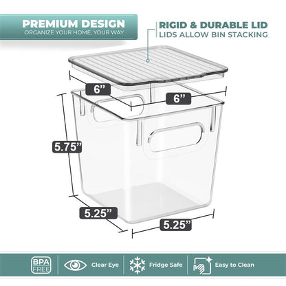 Sorbus Small Clear Plastic Storage Bins With Lids - Stackable Organizer For Toys, Clothes, Medicine, Makeup, Closet, Art Supplies, Bathroom, Shoes (2 Pack) - size: Small, style: 2 Pack