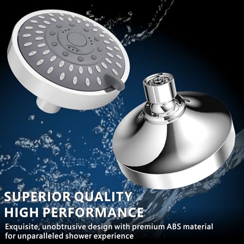 High Pressure Shower Head - 5 Spray Modes Powerful Pressure Boosting Showerhead For Bathroom - High Flow Fixed Showerheads (Chrome) - color: Luxury Polished Chrome