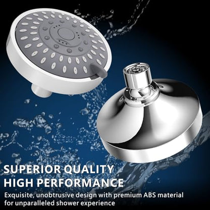 High Pressure Shower Head - 5 Spray Modes Powerful Pressure Boosting Showerhead For Bathroom - High Flow Fixed Showerheads (Chrome) - color: Luxury Polished Chrome
