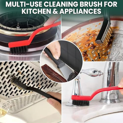 14 Pcs Crevice Cleaning Brush Set – Hard Bristle Cleaning Tools for Grout, Tile Floors, Gaps & Narrow Spaces – Multi-Purpose Grout Scrub Brush for Cleaning Bathroom, Shower, Window Tracks, Kitchen | Multi-Purpose Grout Scrub Brush for Tile Floors, Bathroo