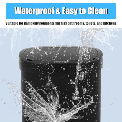 13 Gallon Motion Sensor Kitchen Trash Can, 50L Automatic Sensor Trash Can, Smart Waste Bin with Lid for Kitchen, Bathroom, Bedroom, Home Office, Quiet Open & Easy Clean (Black) - color: Black, style: 1 pack