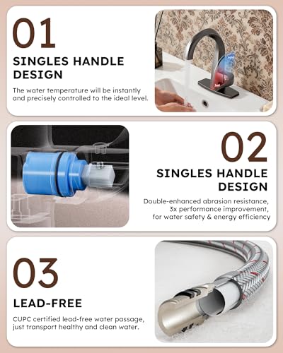 WOWOW Single Handle Bathroom Faucet 1 Hole High Arc Bathroom Basin Oiled Rubbed Bronze with Pop Up Drain, Solid Brass Commercial Bathroom Sink Faucet Basin Vanity Bar Faucet (Patented Product) - color: Oiled-Rubbed Bronze