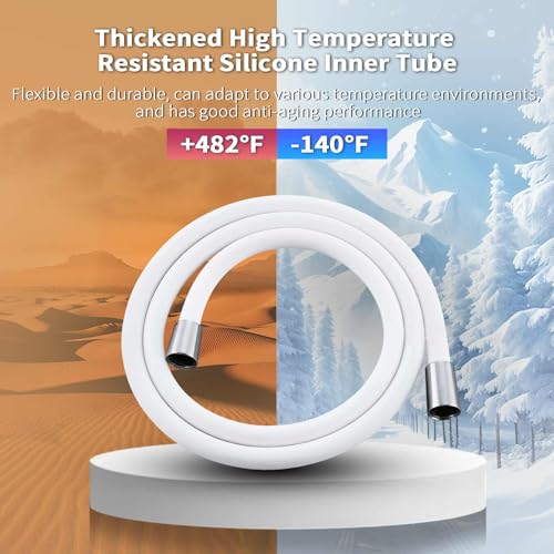 TRIPHIL Kink-Free Extra Long Flexible Shower Head Hose Replacement, Premium Anti-Explosion Matte White RV Shower Hose with Brass Insert and Nut - color: Matte White, size: 118 Inch