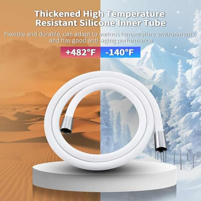 TRIPHIL Kink-Free Extra Long Flexible Shower Head Hose Replacement, Premium Anti-Explosion Matte White RV Shower Hose with Brass Insert and Nut - color: Matte White, size: 118 Inch