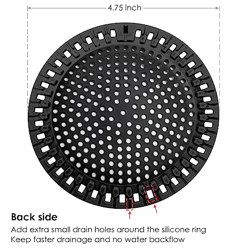 Huntonry Hair Catcher Shower & Tub Drain Protector, Bathtub & Sink Drain Strainer, Flat & Round, Black - color: Black
