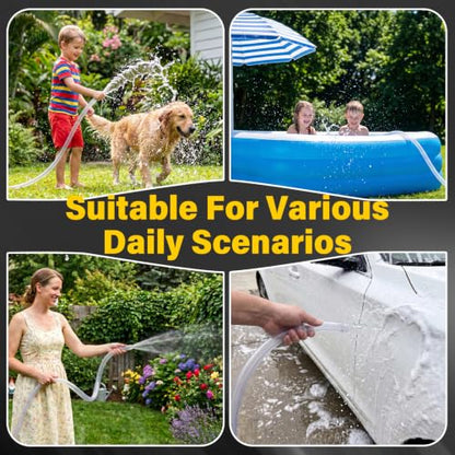 6.5FT Warmfarm Sink Hose Attachment for Faucet,PVC Faucet Hose Adapter for Sink with Stainless Steel Clamp,Portable Water Transfer for Garden, Pet Bathing, Cleaning - size: 6.5FT