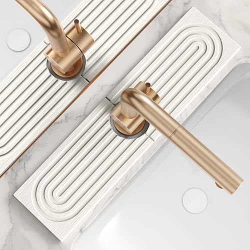 Eormoe Kitchen Sink Faucet Mat - 15.7in Diatomite Sink Protectors for Kitchen Sink, Stone Sink Splash Guard for Kitchen Counter Sink Accessories (Light Grey, 15.7'' x 3.9'') - color: Light Grey, size: 15.7" x 3.9"