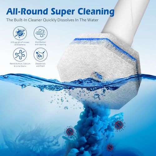 50 Count Disposable Wand Refills, Replacement Scrubber Pads Compatible with Clorox Wand, High Density Cleaning Pads for Bathroom Ceramic Surfaces