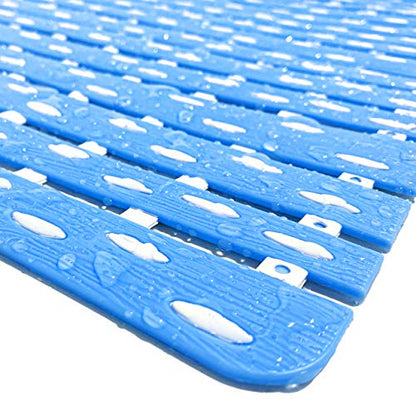 Bathtub Mat Non Slip | Double-Layered Shower Mats with Suction Cups | Improved Drainage, EZ-Dry, Premium Grip Tub Mat | Extended 16x31in. | Non-Toxic, BPA, Latex, Phthalate Free (Waterfall) - color: Waterfall
