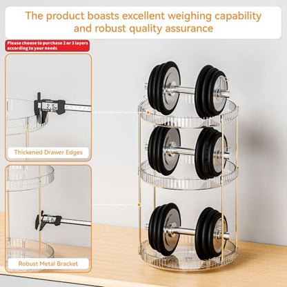 Acrylic 360 Rotating Makeup Organizer and Perfume Organizer,2 Tier Make Up Holder and Acrylic Skincare Organizers for Countertop,Vanity,Bathroom,Clear Spinning Beauty Organizer for Face Product - size: 2 Tier