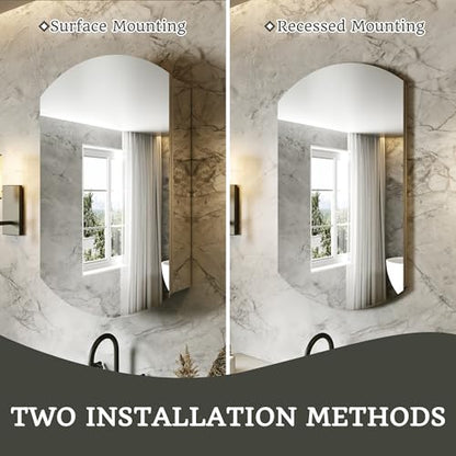 20 x 31 in Medicine Cabinet with Mirror and Side Panels, Silver | Surface or Recessed Medicine Cabinet Mirror with Storage, Adjustable Shelves, Aluminum Alloy Frame, Assembly Required - size: 20''x31''(V2)