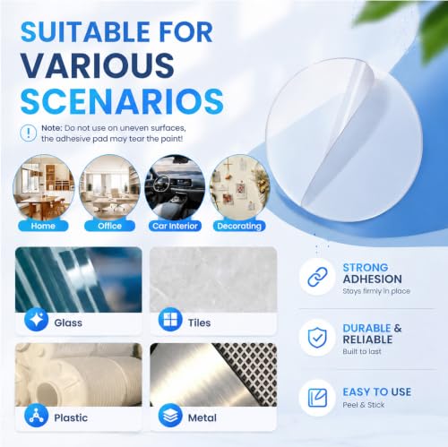 ZOMPAGO Heavy Duty Double Sided Mounting Circle Tape Picture Hanging 10PCS | Waterproof, strong high strength adhesion, removable no residue, shower applicable, durable wall mounting adhesive dots - size: 10PCS（Circle）