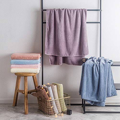 Xinrjojo Blue Microfiber Quick Dry Bath Towel Super Soft Plush Highly Absorbent (1 Pack) - color: Blue