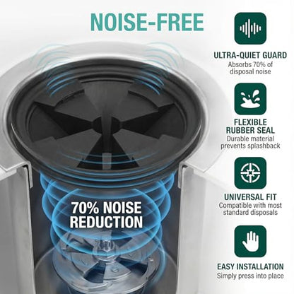 Garbage Disposal Splash Guards 3 3/8" Sink Baffle QCB-AM Replacement for InSinkErator Evolution Series,Removable Quiet Collar Drain Plugs, Garbage Disposer Accessories - color: 3/8 Inch