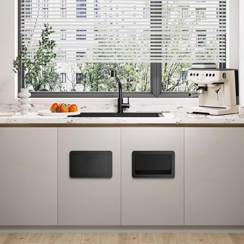 Commerical Square Built-in Cabinet Trash Can Lid, Stainless Steel Embedded Push Cover, Kitchen Countertop Garbage Can with Cover, Side Mount Trash Chute Lid,Style C - size: Style C
