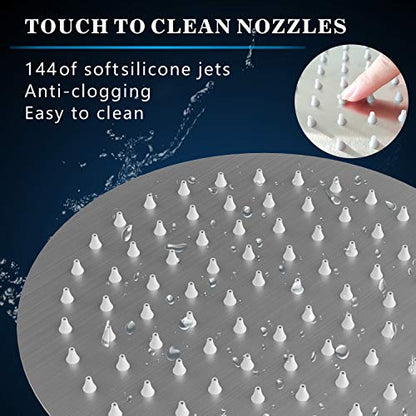 Voolan Rain Shower Head, High Flow Large Rainfall Showerhead Made of All Metal Stainless Steel, Waterfall Body Covering, Universal Wall and Ceiling Mount (Brushed Nickel) - color: Brushed Nickel, size: 12 Inch