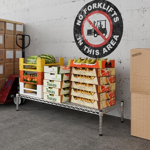 18" Deep x 48" Wide x 8" Height Wire Shelving Kit | 1-Tier | NSF Commercial Storage Rack Unit - size: 18" Deep x 48" Wide