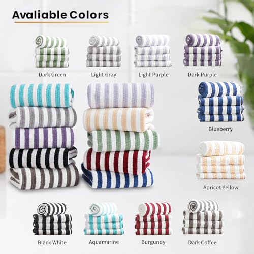 18-Piece Microfiber Bath Towels Set - 6 Bath Sheet, 6 Hand Towels, 6 Washcloths, Soft, Highly Absorbent Bathroom Towel, Quick Dry & Less Lint Shower towel for Bathroom, Hotel, Spa, Dorm-Apricot Yellow - color: Z-apricot Yellow