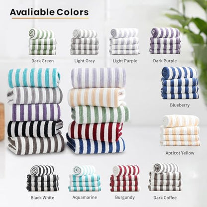 18-Piece Microfiber Bath Towels Set - 6 Bath Sheet, 6 Hand Towels, 6 Washcloths, Soft, Highly Absorbent Bathroom Towel, Quick Dry & Less Lint Shower towel for Bathroom, Hotel, Spa, Dorm-Apricot Yellow - color: Z-apricot Yellow