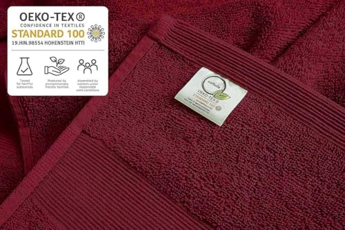 Luxury Bath Towels Set of 4 (27” x 54”) | Towels for Bathroom | Super Soft | Highly Absorbent Towels for Home, Spa, Gym (Burgundy) - color: Burgundy