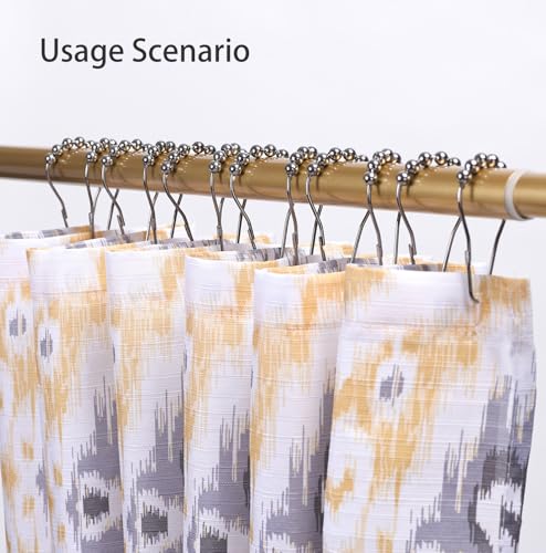 Shower Curtain Hooks, Rust Proof Stainless Steel Hooks for Bathroom Shower Rods, Polished Nickel, 12 Pcs - color: Polished Nickel