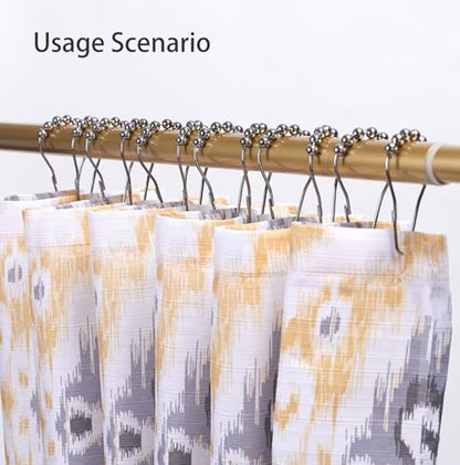 Shower Curtain Hooks, Rust Proof Stainless Steel Hooks for Bathroom Shower Rods, Polished Nickel, 12 Pcs - color: Polished Nickel