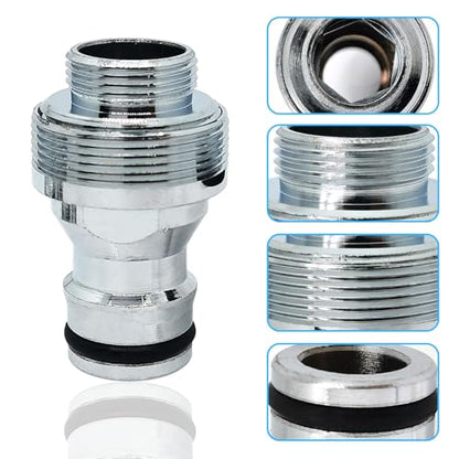 1pcs Brass Faucet Tap Quick Connector Adapter Kit,16mm Male Thread x 1mm Pitch Connector,Universal Faucet Adapter for Washing Machine And Pressure Washer(Silver) - size: 16mm Male Thread x 1mm