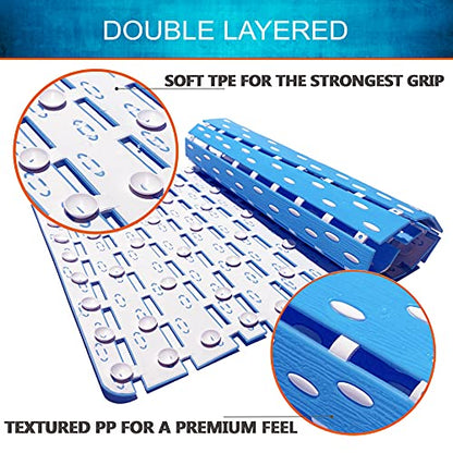 Bathtub Mat Non Slip | Double-Layered Shower Mats with Suction Cups | Improved Drainage, EZ-Dry, Premium Grip Tub Mat | Extended 16x31in. | Non-Toxic, BPA, Latex, Phthalate Free (Waterfall) - color: Waterfall
