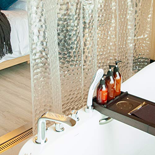 NTBAY EVA Shower Curtain Liner, 72 x 72, 6 Gauge, Clear Water Cube | Water-repellent EVA Liner with 3 Bottom Magnets, 12 Reinforced Grommets, and 12 Plastic Hooks - color: Clear Water Cube, size: 72"W x 72"L (Pack of 1)