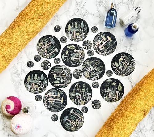 Handmade NON SLIP BATHTUB STICKERS, 28 PCS Enchanted Forest, Alternative to Bath Mat, Waterproof Adhesives, Anti Slip Shower Stickers, Tubs, Stairs - Safety Tub Non Slip Stickers