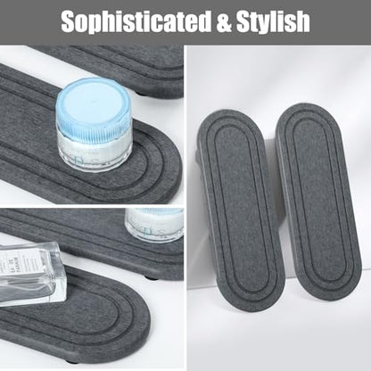 2PCS Water Absorbing Stone Tray, Fast Drying Diatomite Stone Sink Tray, Water Absorbent Diatomite Coasters, Stones Soap Trays for Kitchen Sink, Bathroom Counter Hand Soap Dish Toothbrush Holders - color: 2pcs 21×10cm Dark Gray Oval