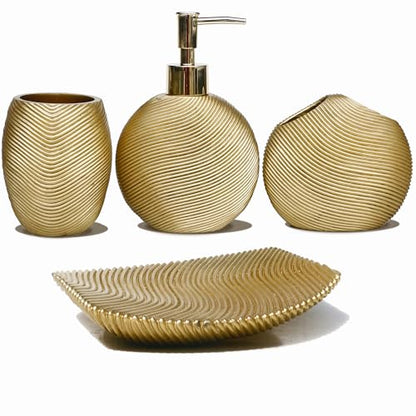 LUANT Bathroom Accessories Set Including Cup, Toothbrush Holders, Soap Dishes and Soap Dispenser, Gold - size: Gold