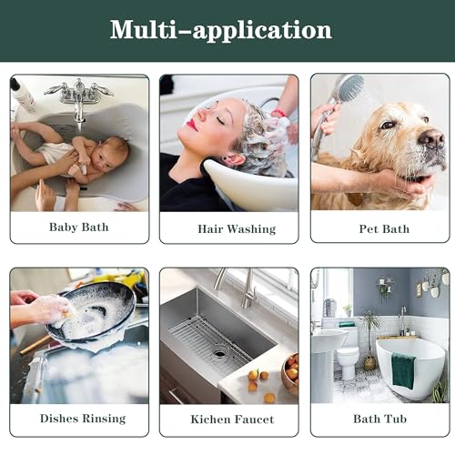 Tub faucet spayer attachment,Bathtub Shower Head Sink-Faucet with 5 Adapters, 79" Hose for Pet Dog Rinse, Baby Bath & Hair washing, ON/OFF Extension for Tub Faucet, Utility Sink, Garden,Bathroom