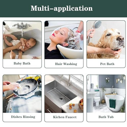 Tub faucet spayer attachment,Bathtub Shower Head Sink-Faucet with 5 Adapters, 79" Hose for Pet Dog Rinse, Baby Bath & Hair washing, ON/OFF Extension for Tub Faucet, Utility Sink, Garden,Bathroom