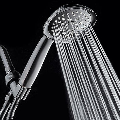 AquaDance, Oil-Rubbed Bronze Luxury Square 6-setting High-Pressure Hand Extra-Long 72" Stainless Steel Hose, Bracket, Solid Brass Fittings, Finish. Premium Handheld Shower Head from Top American - color: Oil Rubbed Bronze