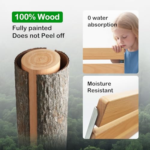 Wall Mounted Folding Shower Seat, 20 Inch Extra Large Solid Wood Shower Bench with Upgraded Waterproof Coating, 440 lbs Capacity for Seniors, Fold Down Shower Seat Easy Install ADA Compliant - size: 20 inches