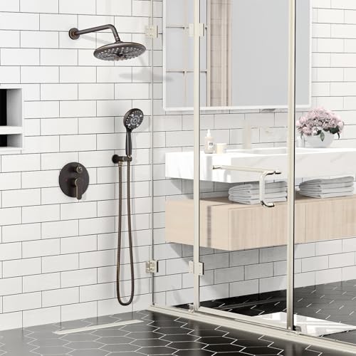 SR SUN RISE Shower Faucet - Multifunctional High Pressure Shower Head System with Handheld Shower Head Fixtures - Valve Included (Oil Rubbed Bronze, 10 inch) - color: Oil Rubbed Bronze, size: 10 Inch