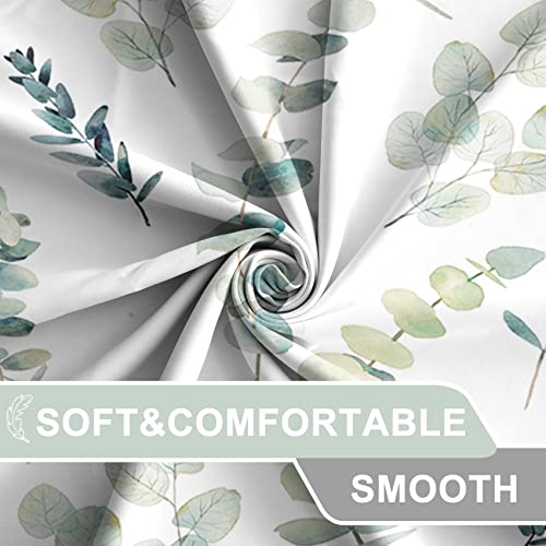 AWERT Shower Curtain Green Plants for Bathroom Waterproof Quick-Drying Eucalyptus Leaves Shower Curtain Set with Hooks 48x72 Inch - color: Sage Green, size: 48"W x 72"L (Pack of 1)