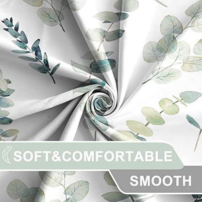 AWERT Shower Curtain Green Plants for Bathroom Waterproof Quick-Drying Eucalyptus Leaves Shower Curtain Set with Hooks 48x72 Inch - color: Sage Green, size: 48"W x 72"L (Pack of 1)